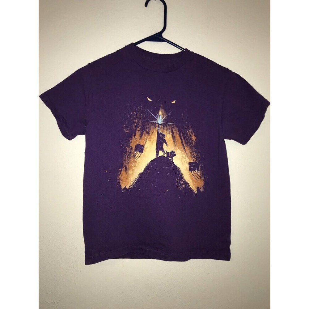 Official Minecraft Purple Mo Jang Jinx Grapic Print T-Shirt Youth Small SM